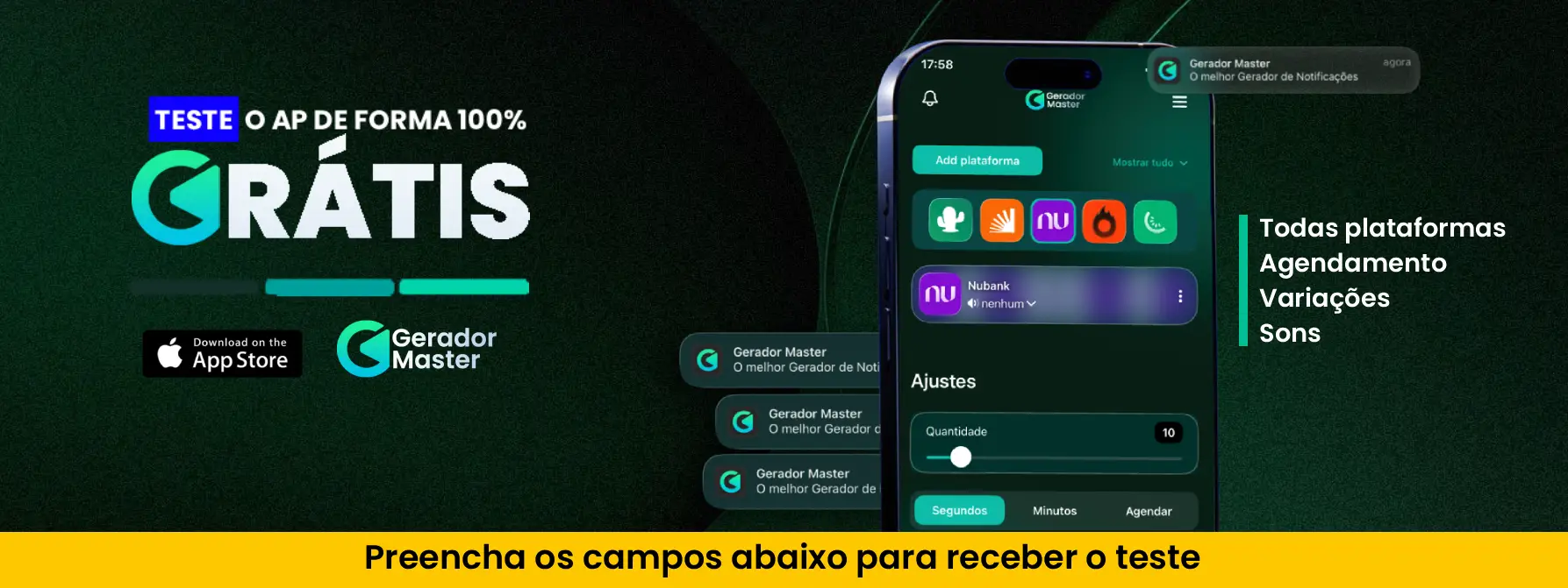 Banner do teste grátis